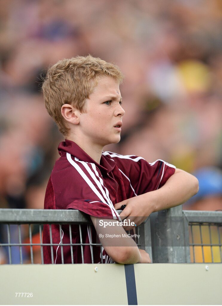 28 July 2013; A Galway supporter during the game. GAA Hurling All-Ireland Senior Championship, Quarter-Final, Galway v Clare, Semple Stadium, Thurles, Co. Tipperary. Picture credit: Stephen McCarthy / SPORTSFILE