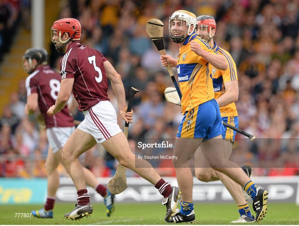 28 July 2013; Conor McGrath, Clare, celebrates after scoring his side's goal. GAA Hurling All-Ireland Senior Championship, Quarter-Final, Galway v Clare, Semple Stadium, Thurles, Co. Tipperary. Picture credit: Stephen McCarthy / SPORTSFILE