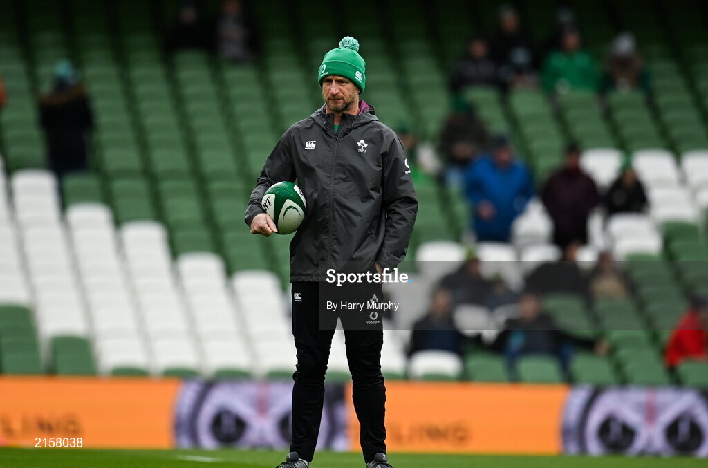 5 February 2022; Ireland assistant coach Mike Catt before  the Guinness Six Nations Rugby Championship match between Ireland and Wales at the Aviva Stadium in Dublin. Photo by Harry Murphy/Sportsfile