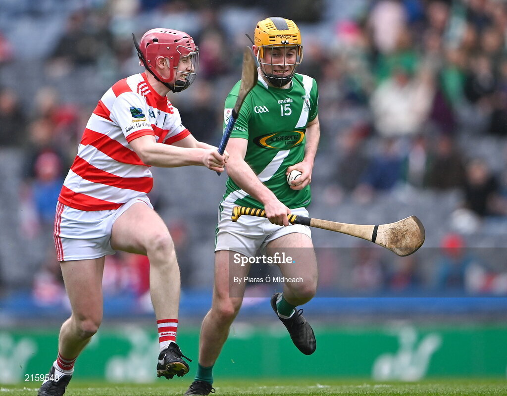 5 February 2022; Killian Hogan of Mooncoin in action against Ryan Donegan of Ballygiblin during the AIB GAA Hurling All-Ireland Junior Club Championship Final match between Ballygiblin, Cork, and Mooncoin, Kilkenny, at Croke Park in Dublin. Photo by Piaras Ó Mídheach/Sportsfile