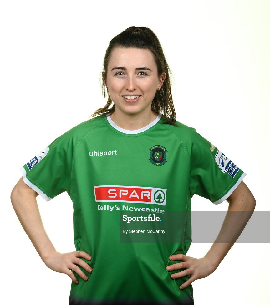 8 February 2022; Sadhbh Doyle during a Peamount United squad portrait session at PRL Park in Greenogue, Dublin. Photo by Stephen McCarthy/Sportsfile