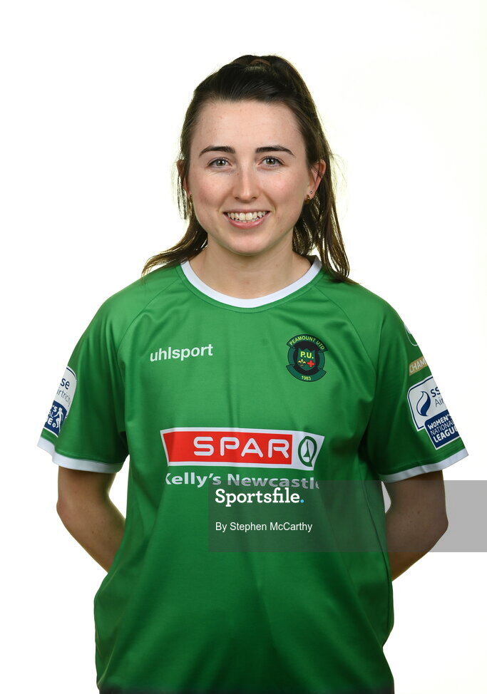8 February 2022; Sadhbh Doyle during a Peamount United squad portrait session at PRL Park in Greenogue, Dublin. Photo by Stephen McCarthy/Sportsfile