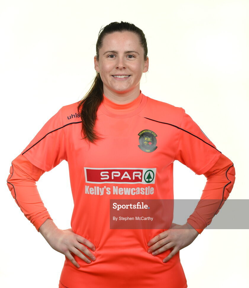 8 February 2022; Goalkeeper Niamh Reid-Burke during a Peamount United squad portrait session at PRL Park in Greenogue, Dublin. Photo by Stephen McCarthy/Sportsfile