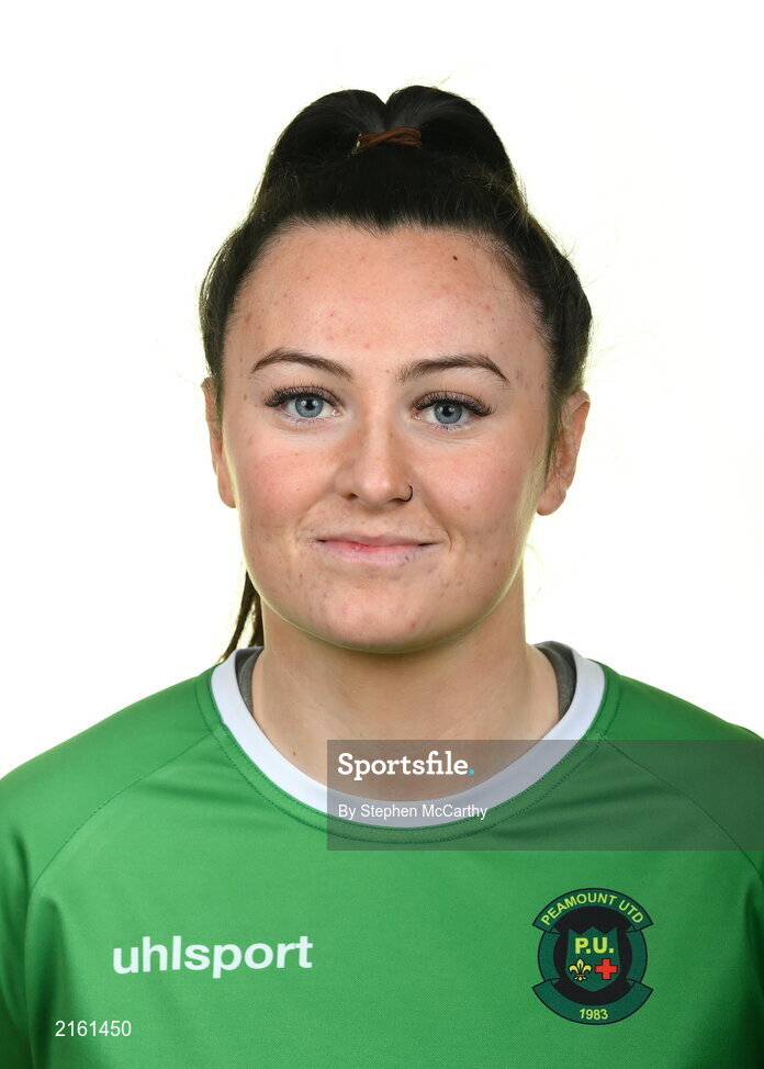 8 February 2022; Tiegan Ruddy during a Peamount United squad portrait session at PRL Park in Greenogue, Dublin. Photo by Stephen McCarthy/Sportsfile