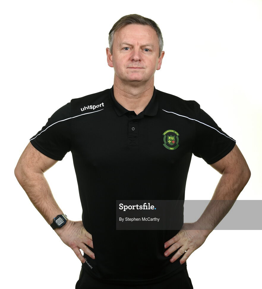 8 February 2022; Manager James O'Callaghan during a Peamount United squad portrait session at PRL Park in Greenogue, Dublin. Photo by Stephen McCarthy/Sportsfile