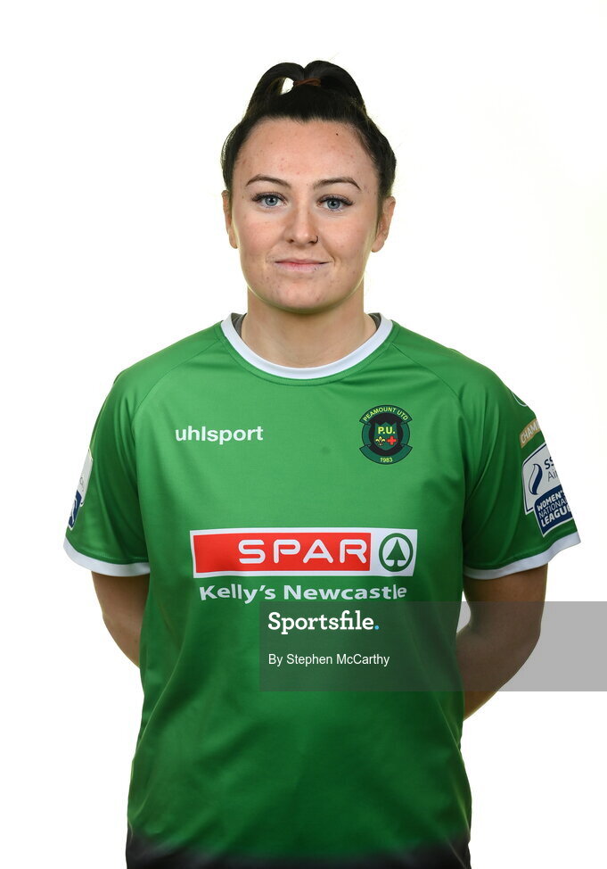 8 February 2022; Tiegan Ruddy during a Peamount United squad portrait session at PRL Park in Greenogue, Dublin. Photo by Stephen McCarthy/Sportsfile