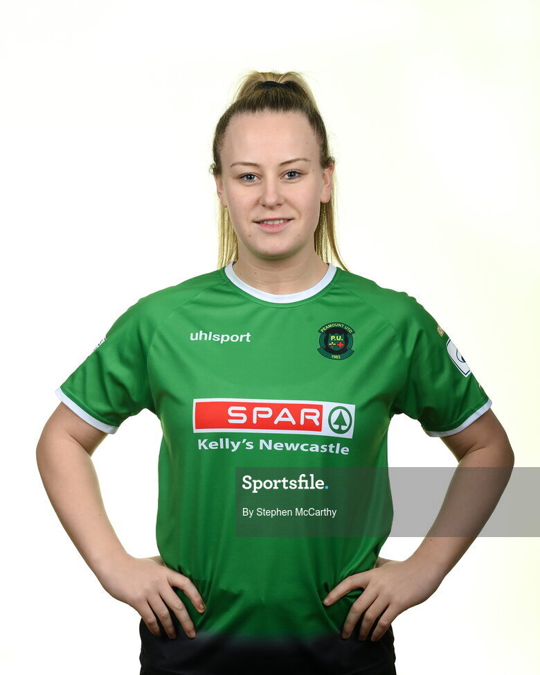 8 February 2022; Lauren Kelly during a Peamount United squad portrait session at PRL Park in Greenogue, Dublin. Photo by Stephen McCarthy/Sportsfile