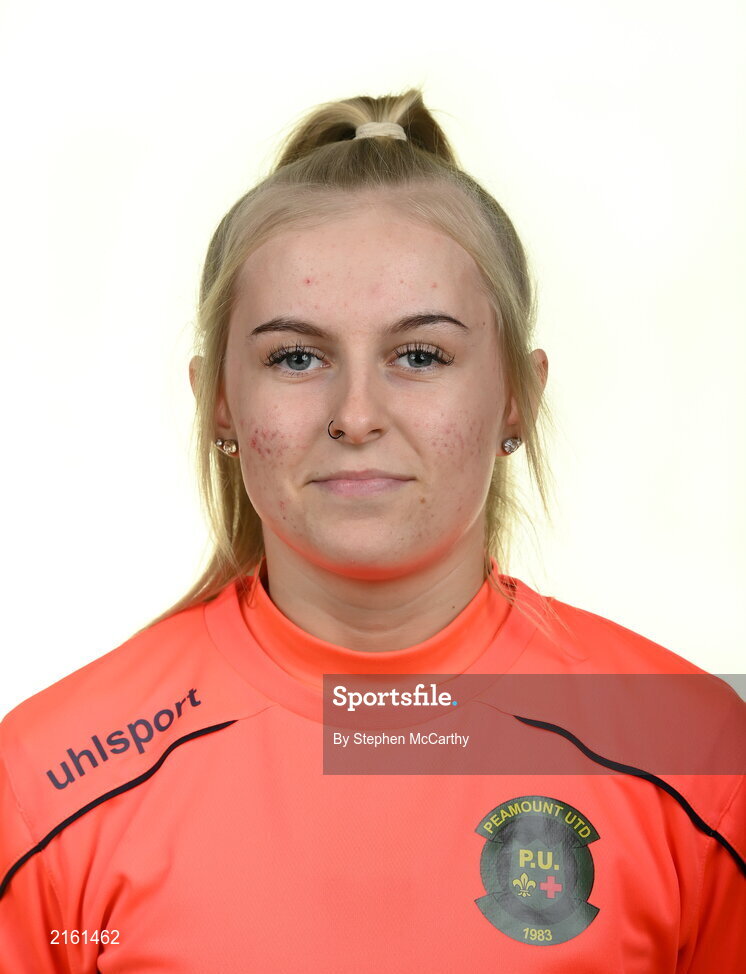 8 February 2022; Goalkeeper Summer Lawless during a Peamount United squad portrait session at PRL Park in Greenogue, Dublin. Photo by Stephen McCarthy/Sportsfile