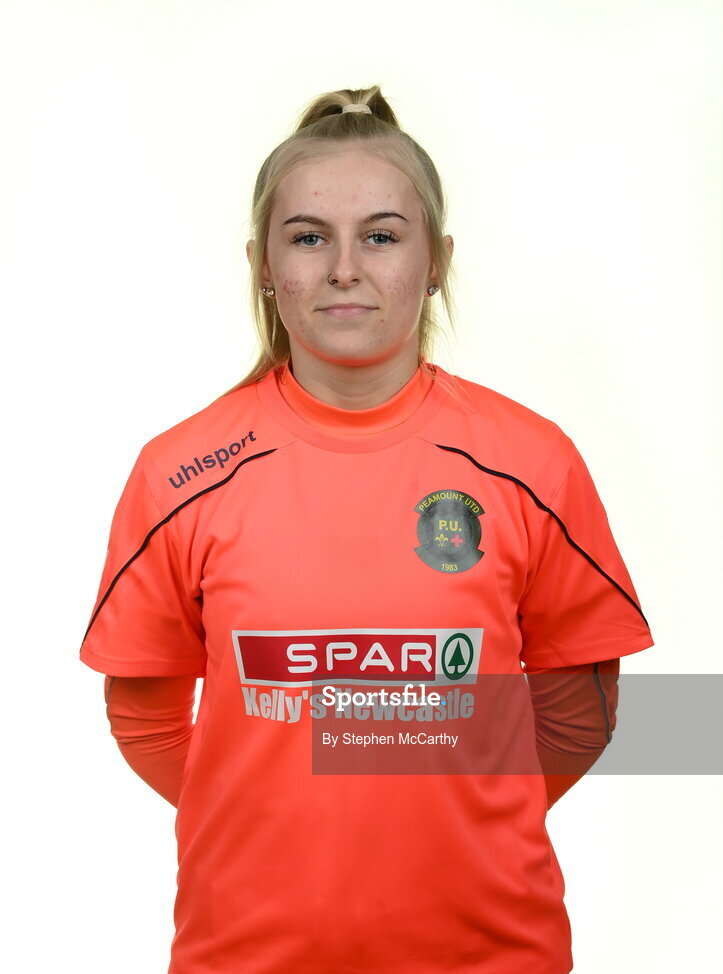 8 February 2022; Goalkeeper Summer Lawless during a Peamount United squad portrait session at PRL Park in Greenogue, Dublin. Photo by Stephen McCarthy/Sportsfile