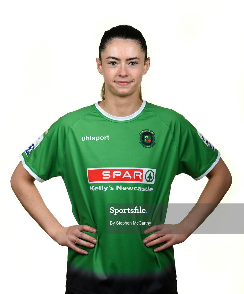 8 February 2022; Lauryn O’Callaghan during a Peamount United squad portrait session at PRL Park in Greenogue, Dublin. Photo by Stephen McCarthy/Sportsfile
