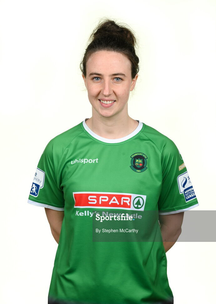 8 February 2022; Karen Duggan during a Peamount United squad portrait session at PRL Park in Greenogue, Dublin. Photo by Stephen McCarthy/Sportsfile