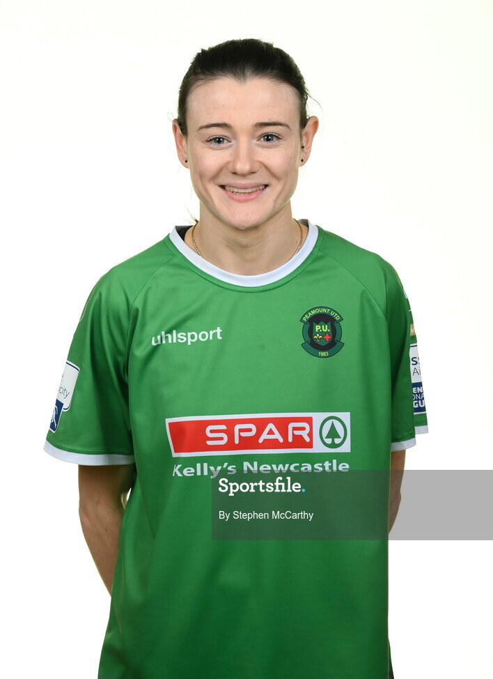 8 February 2022; Jetta Berrill during a Peamount United squad portrait session at PRL Park in Greenogue, Dublin. Photo by Stephen McCarthy/Sportsfile