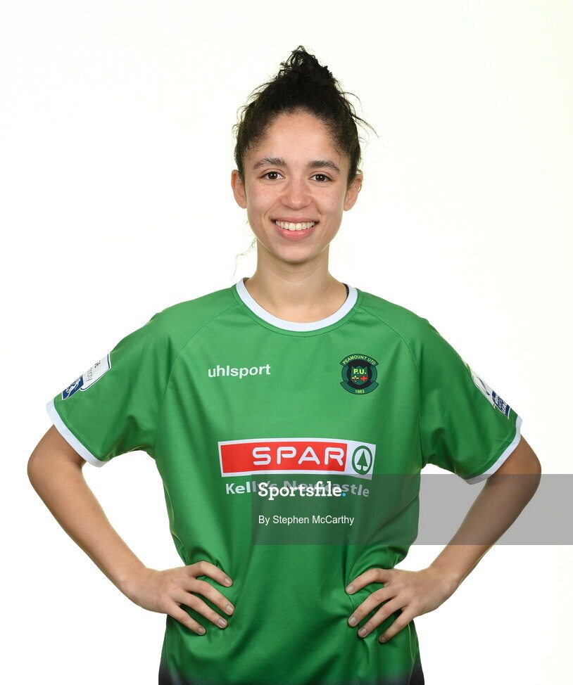 8 February 2022; Rebekah Carroll during a Peamount United squad portrait session at PRL Park in Greenogue, Dublin. Photo by Stephen McCarthy/Sportsfile