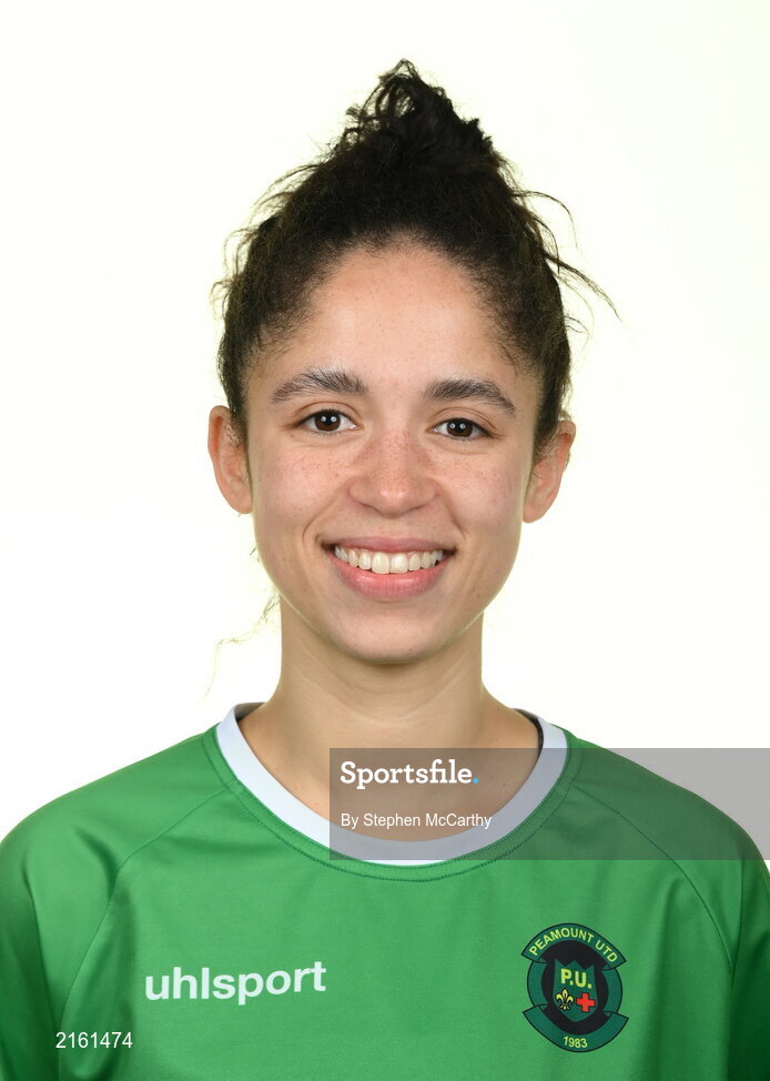 8 February 2022; Rebekah Carroll during a Peamount United squad portrait session at PRL Park in Greenogue, Dublin. Photo by Stephen McCarthy/Sportsfile