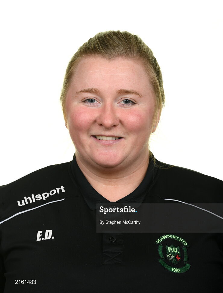 8 February 2022; Coach Emma Donohoe during a Peamount United squad portrait session at PRL Park in Greenogue, Dublin. Photo by Stephen McCarthy/Sportsfile