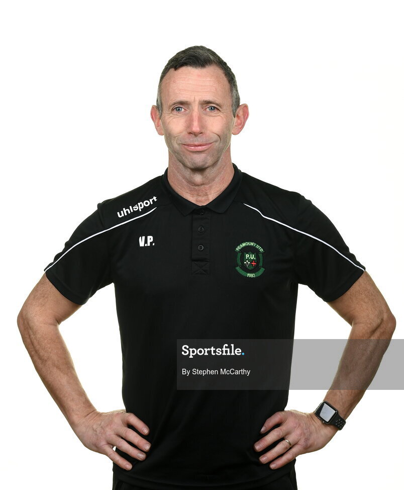 8 February 2022; Assistant manager Vinnie Patterson during a Peamount United squad portrait session at PRL Park in Greenogue, Dublin. Photo by Stephen McCarthy/Sportsfile