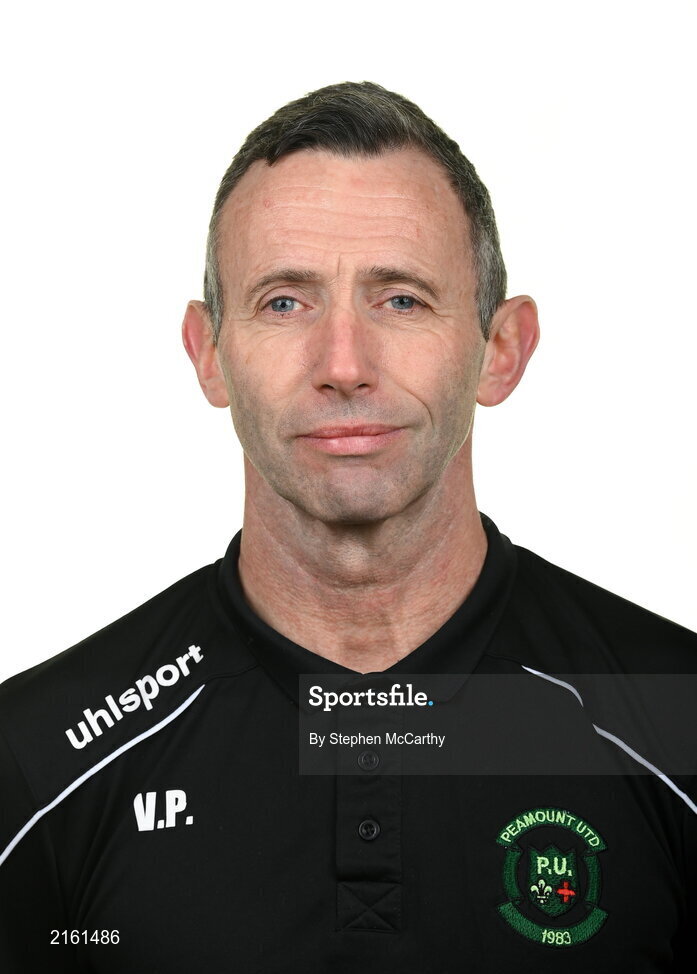 8 February 2022; Assistant manager Vinnie Patterson during a Peamount United squad portrait session at PRL Park in Greenogue, Dublin. Photo by Stephen McCarthy/Sportsfile