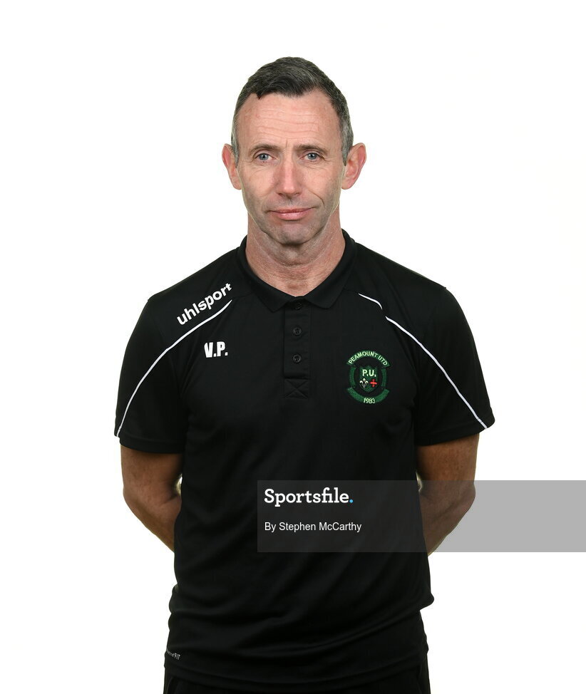 8 February 2022; Assistant manager Vinnie Patterson during a Peamount United squad portrait session at PRL Park in Greenogue, Dublin. Photo by Stephen McCarthy/Sportsfile