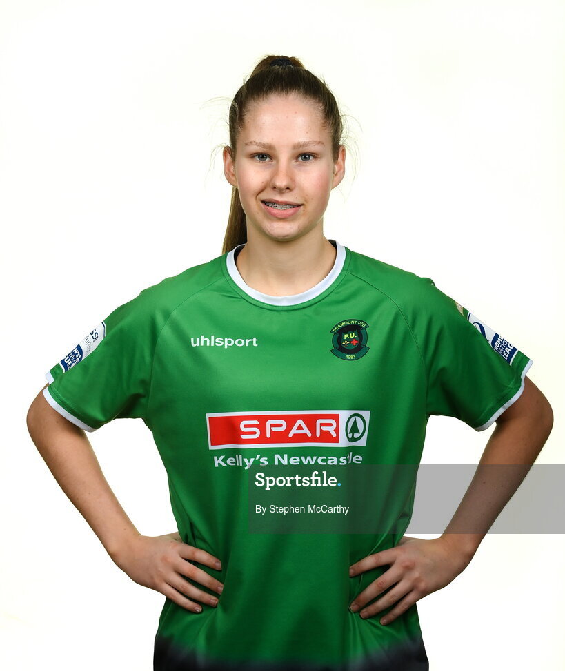 8 February 2022; Tara O'Hanlon during a Peamount United squad portrait session at PRL Park in Greenogue, Dublin. Photo by Stephen McCarthy/Sportsfile