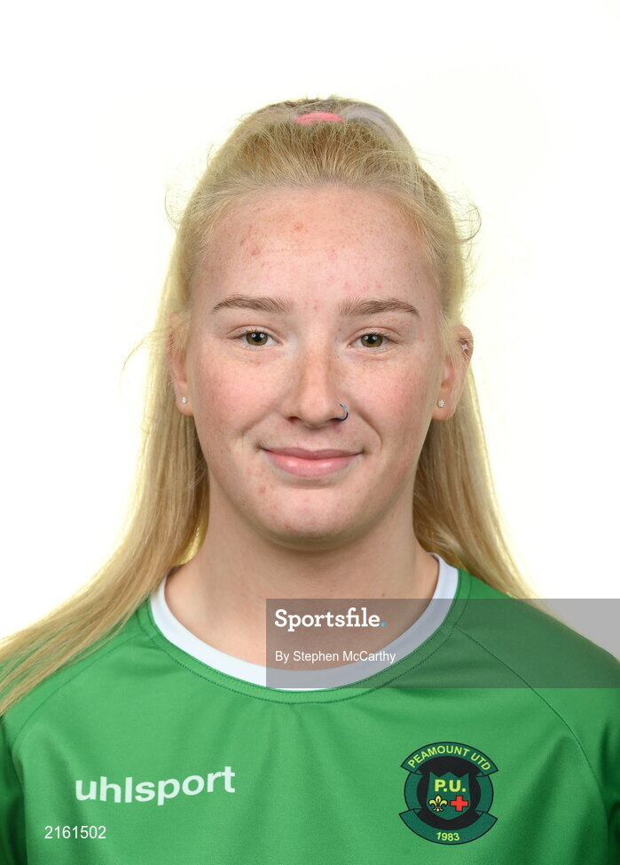 8 February 2022; Michelle Doonan during a Peamount United squad portrait session at PRL Park in Greenogue, Dublin. Photo by Stephen McCarthy/Sportsfile