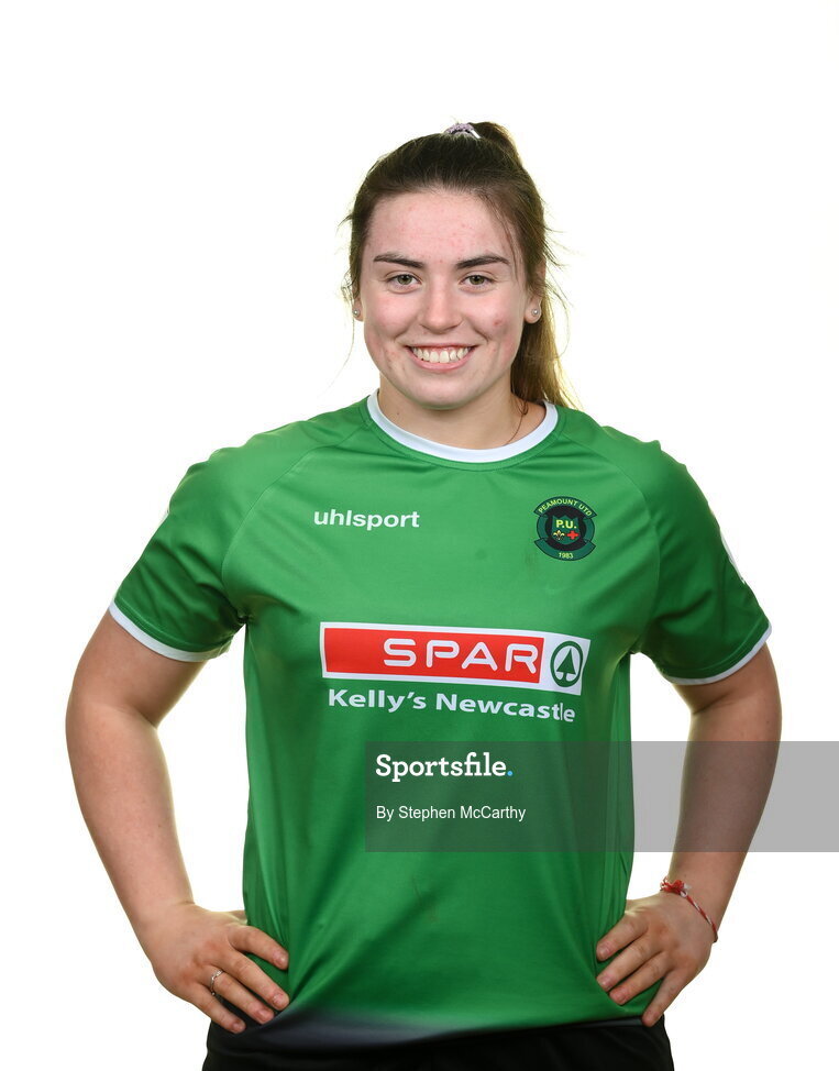 8 February 2022; Sarah Power during a Peamount United squad portrait session at PRL Park in Greenogue, Dublin. Photo by Stephen McCarthy/Sportsfile