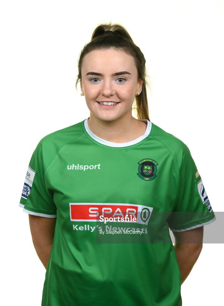 8 February 2022; Chloe Smullen during a Peamount United squad portrait session at PRL Park in Greenogue, Dublin. Photo by Stephen McCarthy/Sportsfile