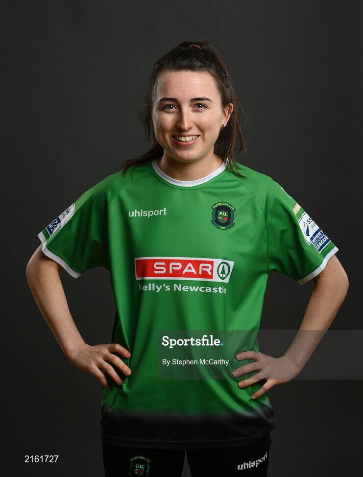 8 February 2022; Sadhbh Doyle during a Peamount United squad portrait session at PRL Park in Greenogue, Dublin. Photo by Stephen McCarthy/Sportsfile