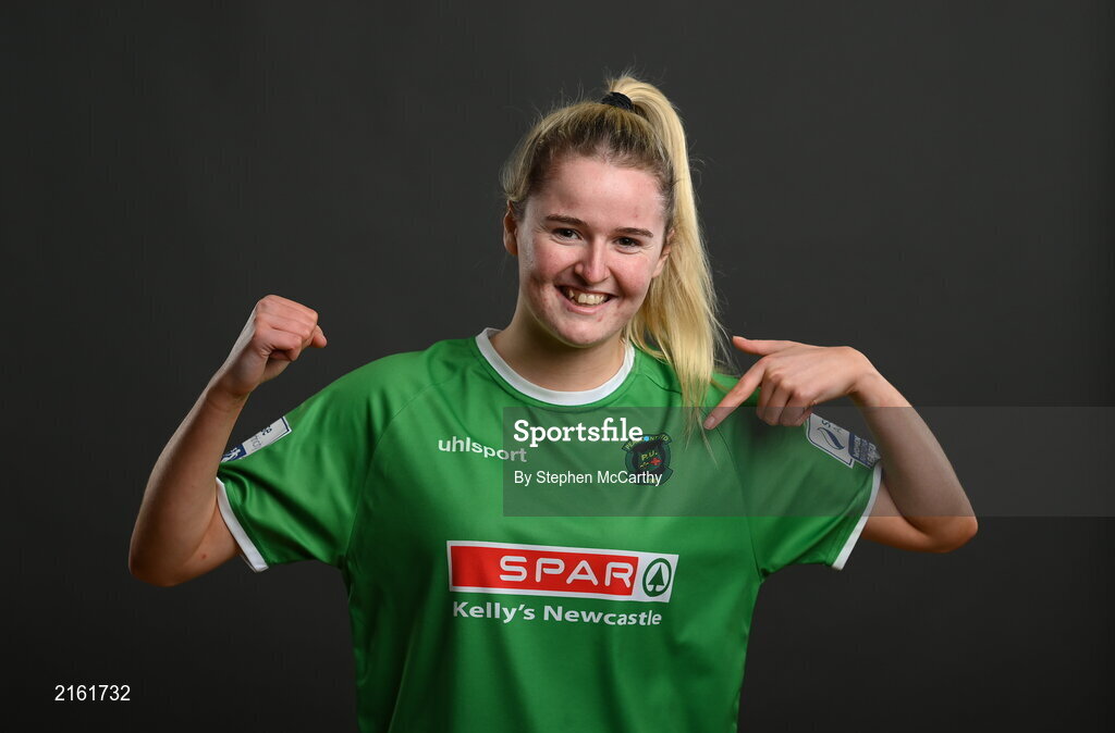 8 February 2022; Erin McLaughlin during a Peamount United squad portrait session at PRL Park in Greenogue, Dublin. Photo by Stephen McCarthy/Sportsfile