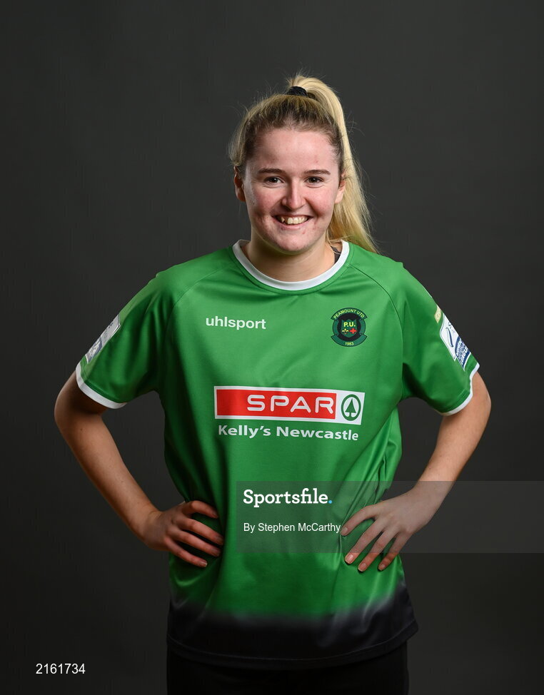 8 February 2022; Erin McLaughlin during a Peamount United squad portrait session at PRL Park in Greenogue, Dublin. Photo by Stephen McCarthy/Sportsfile