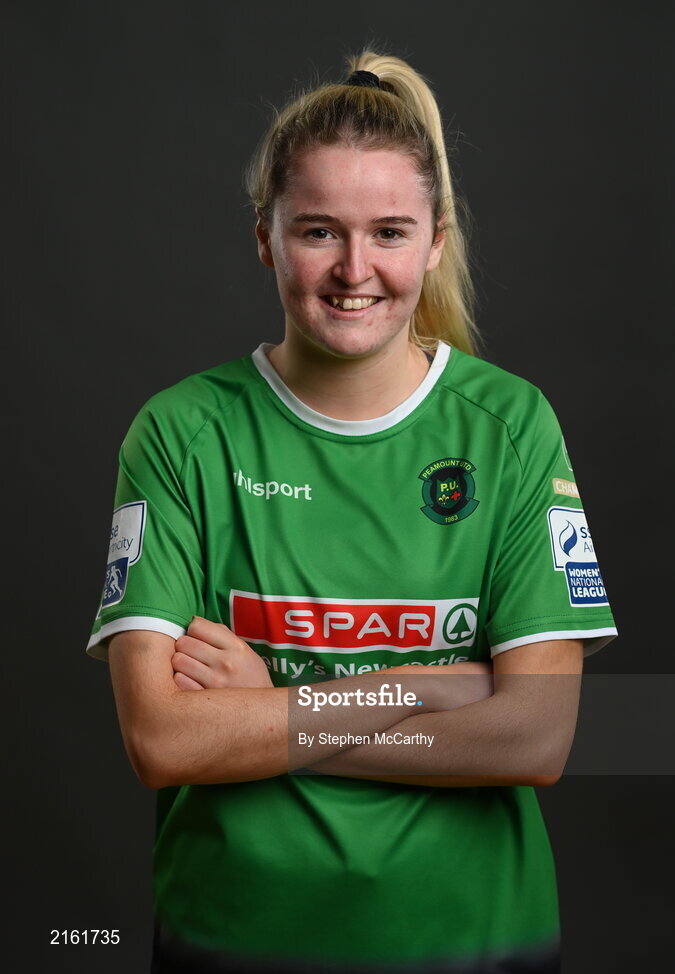 8 February 2022; Erin McLaughlin during a Peamount United squad portrait session at PRL Park in Greenogue, Dublin. Photo by Stephen McCarthy/Sportsfile