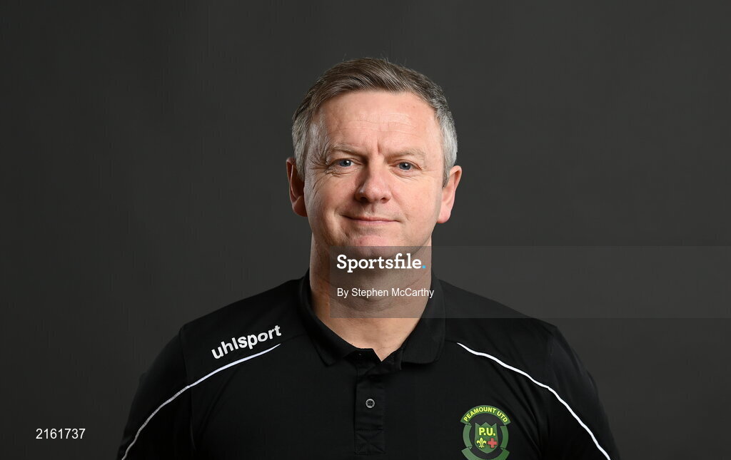 8 February 2022; Manager James O'Callaghan during a Peamount United squad portrait session at PRL Park in Greenogue, Dublin. Photo by Stephen McCarthy/Sportsfile