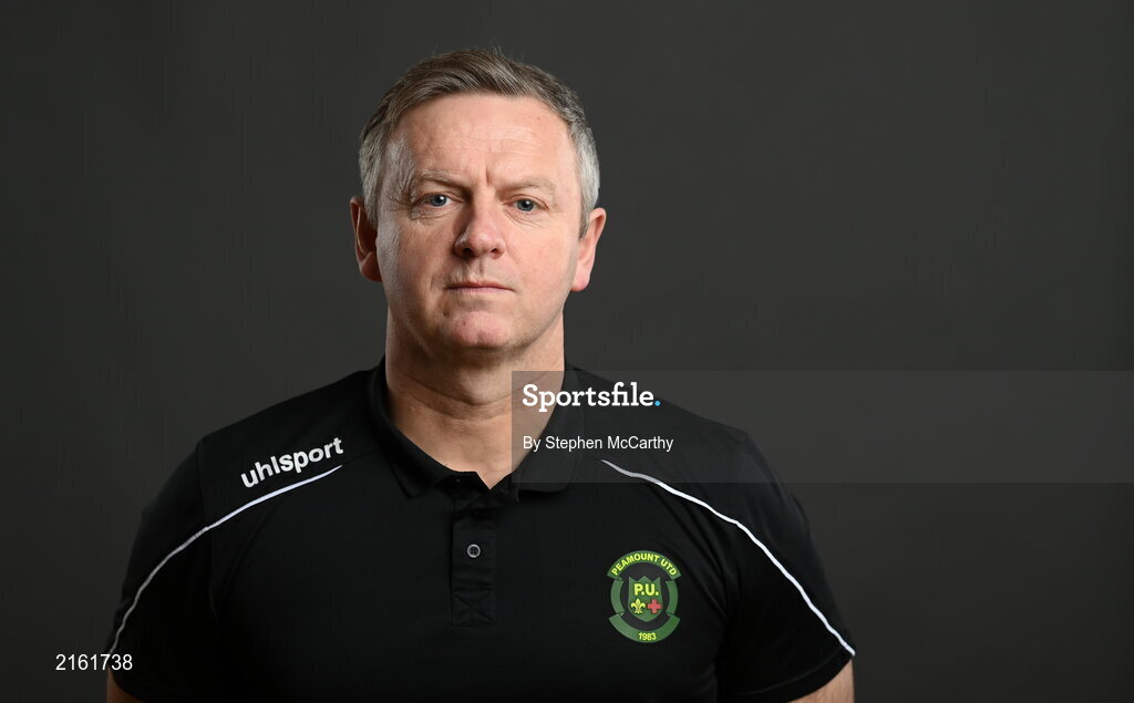 8 February 2022; Manager James O'Callaghan during a Peamount United squad portrait session at PRL Park in Greenogue, Dublin. Photo by Stephen McCarthy/Sportsfile
