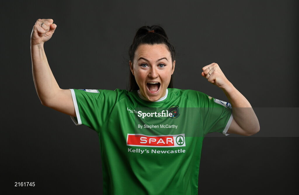 8 February 2022; Tiegan Ruddy during a Peamount United squad portrait session at PRL Park in Greenogue, Dublin. Photo by Stephen McCarthy/Sportsfile