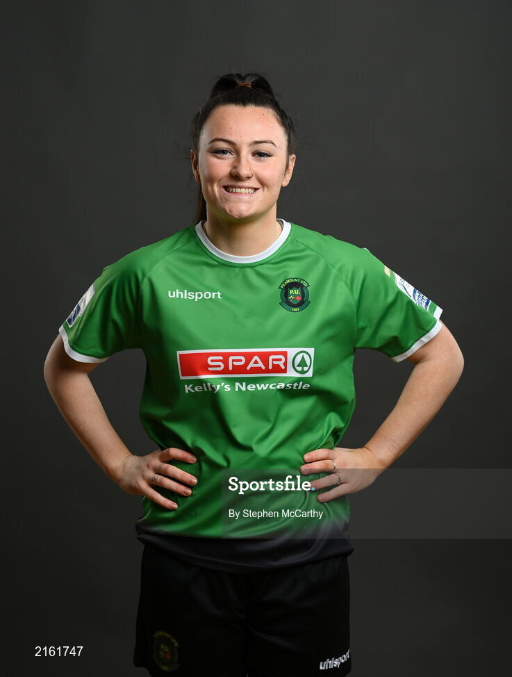 8 February 2022; Tiegan Ruddy during a Peamount United squad portrait session at PRL Park in Greenogue, Dublin. Photo by Stephen McCarthy/Sportsfile