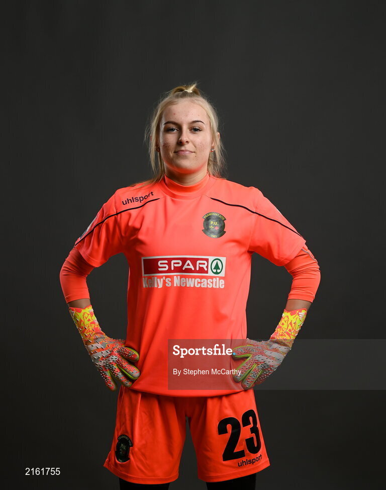 8 February 2022; Goalkeeper Summer Lawless during a Peamount United squad portrait session at PRL Park in Greenogue, Dublin. Photo by Stephen McCarthy/Sportsfile