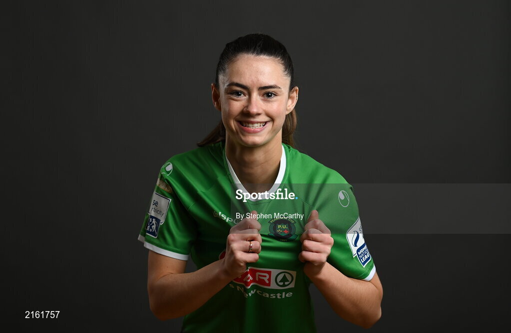 8 February 2022; Lauryn O’Callaghan during a Peamount United squad portrait session at PRL Park in Greenogue, Dublin. Photo by Stephen McCarthy/Sportsfile