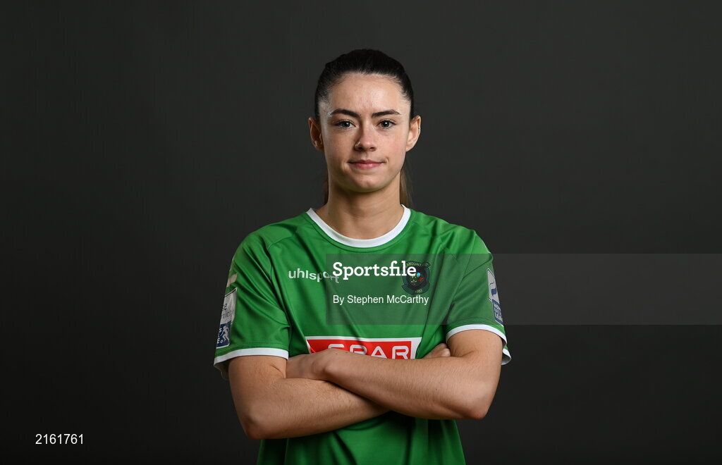 8 February 2022; Lauryn O’Callaghan during a Peamount United squad portrait session at PRL Park in Greenogue, Dublin. Photo by Stephen McCarthy/Sportsfile