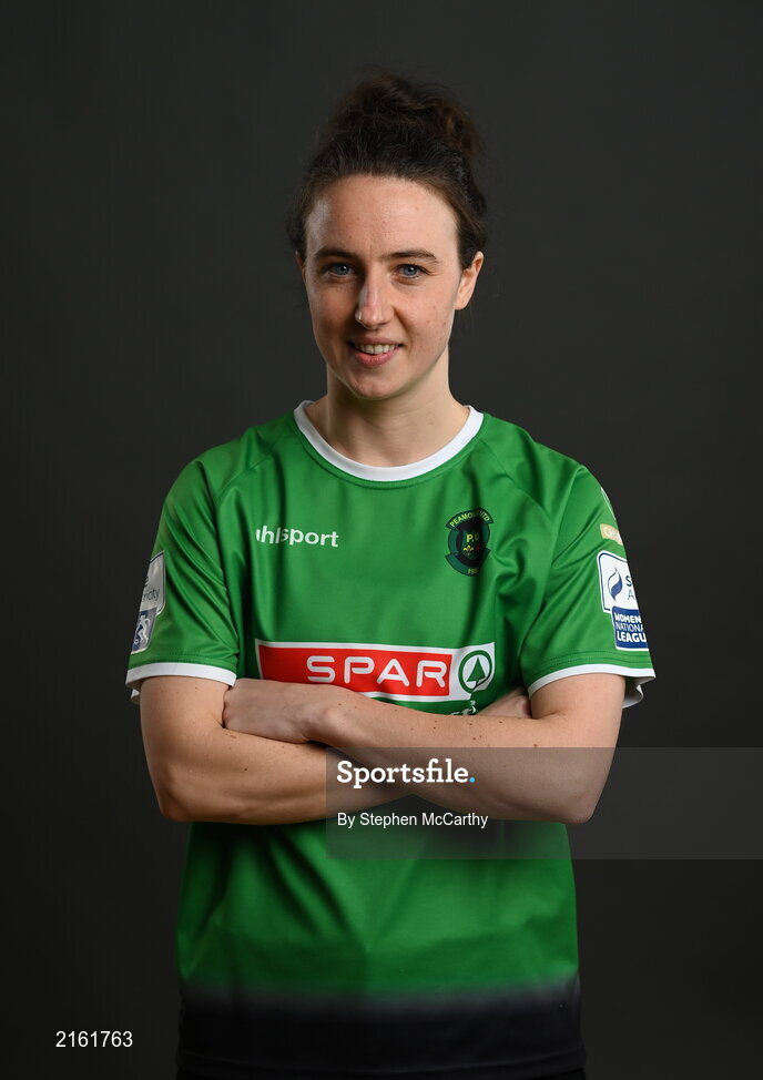 8 February 2022; Karen Duggan during a Peamount United squad portrait session at PRL Park in Greenogue, Dublin. Photo by Stephen McCarthy/Sportsfile