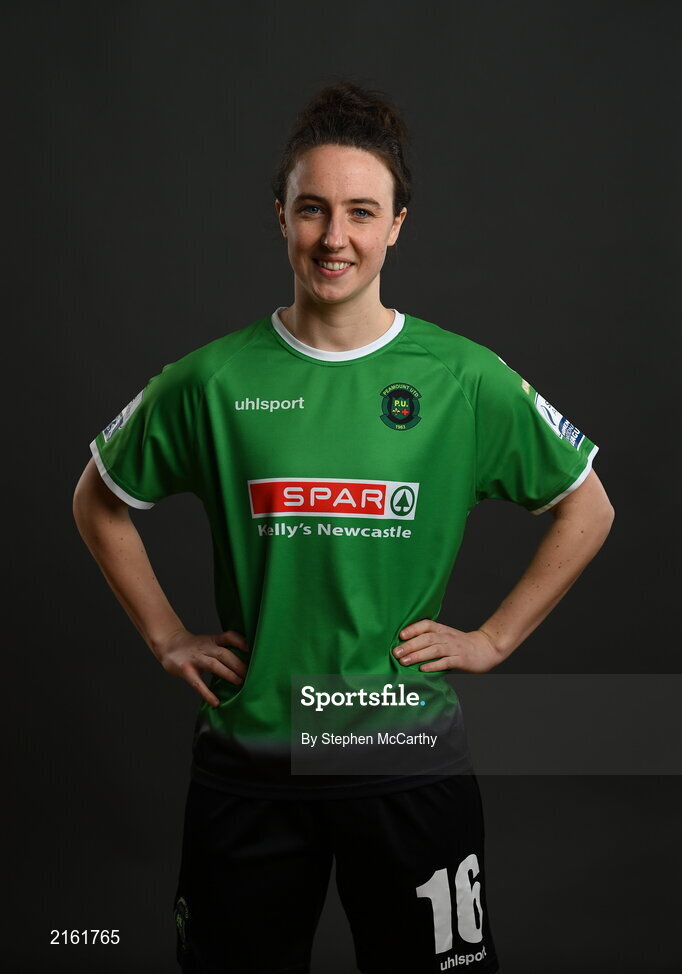 8 February 2022; Karen Duggan during a Peamount United squad portrait session at PRL Park in Greenogue, Dublin. Photo by Stephen McCarthy/Sportsfile