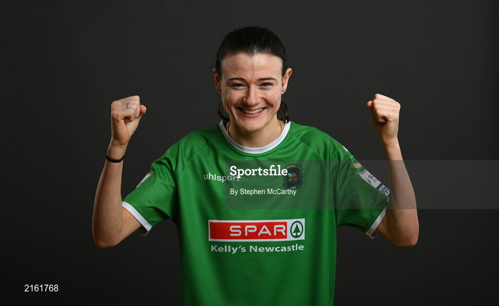 8 February 2022; Jetta Berrill during a Peamount United squad portrait session at PRL Park in Greenogue, Dublin. Photo by Stephen McCarthy/Sportsfile