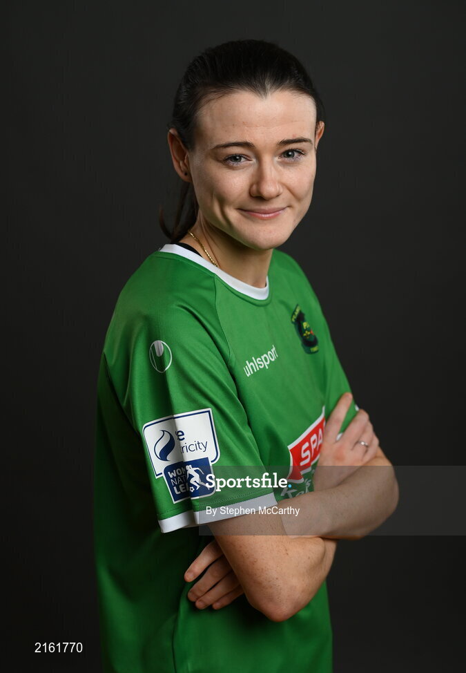 8 February 2022; Jetta Berrill during a Peamount United squad portrait session at PRL Park in Greenogue, Dublin. Photo by Stephen McCarthy/Sportsfile