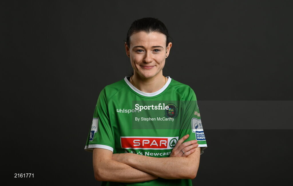 8 February 2022; Jetta Berrill during a Peamount United squad portrait session at PRL Park in Greenogue, Dublin. Photo by Stephen McCarthy/Sportsfile