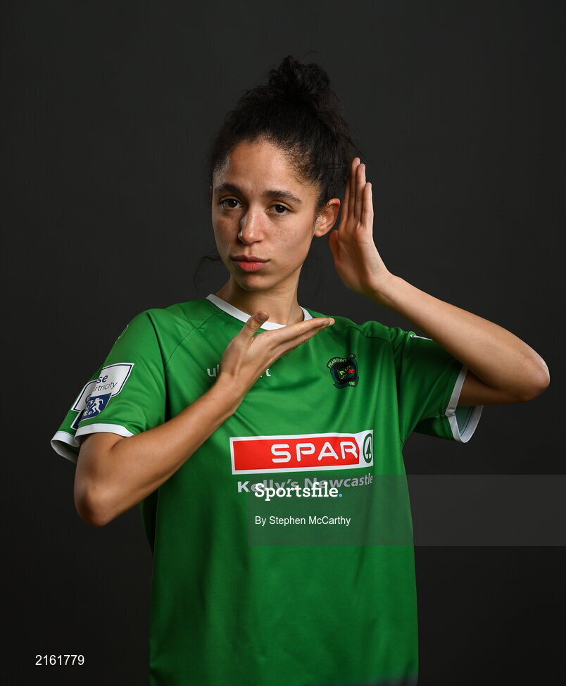 8 February 2022; Rebekah Carroll during a Peamount United squad portrait session at PRL Park in Greenogue, Dublin. Photo by Stephen McCarthy/Sportsfile