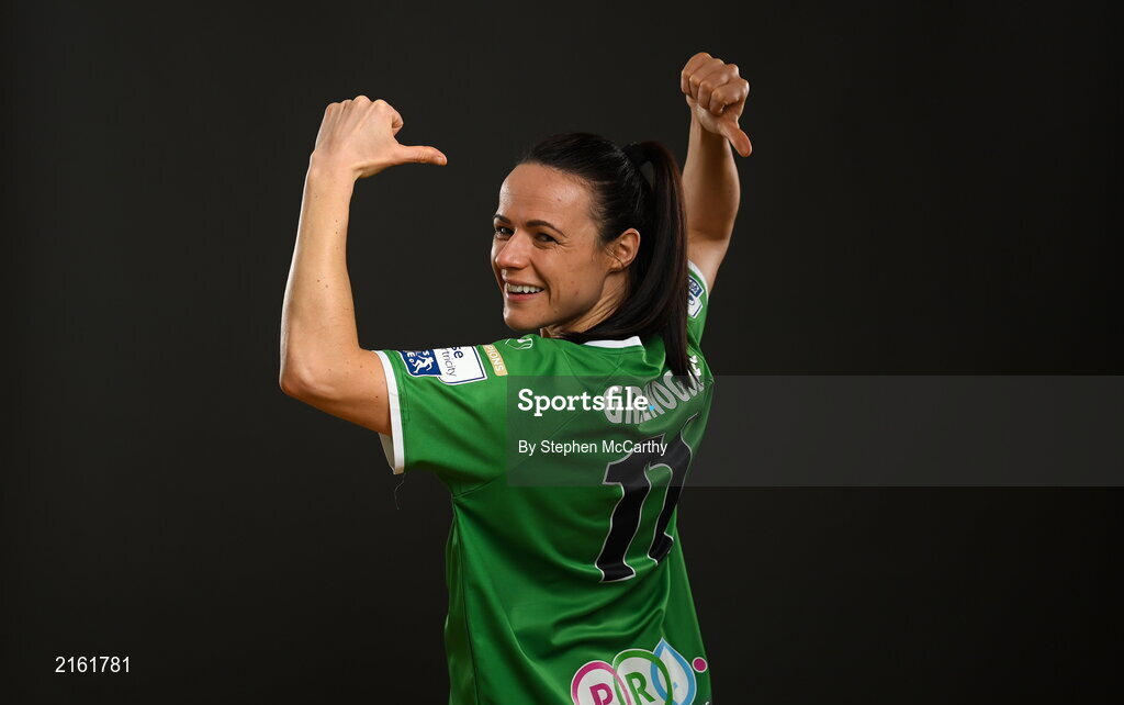 8 February 2022; Áine O'Gorman during a Peamount United squad portrait session at PRL Park in Greenogue, Dublin. Photo by Stephen McCarthy/Sportsfile