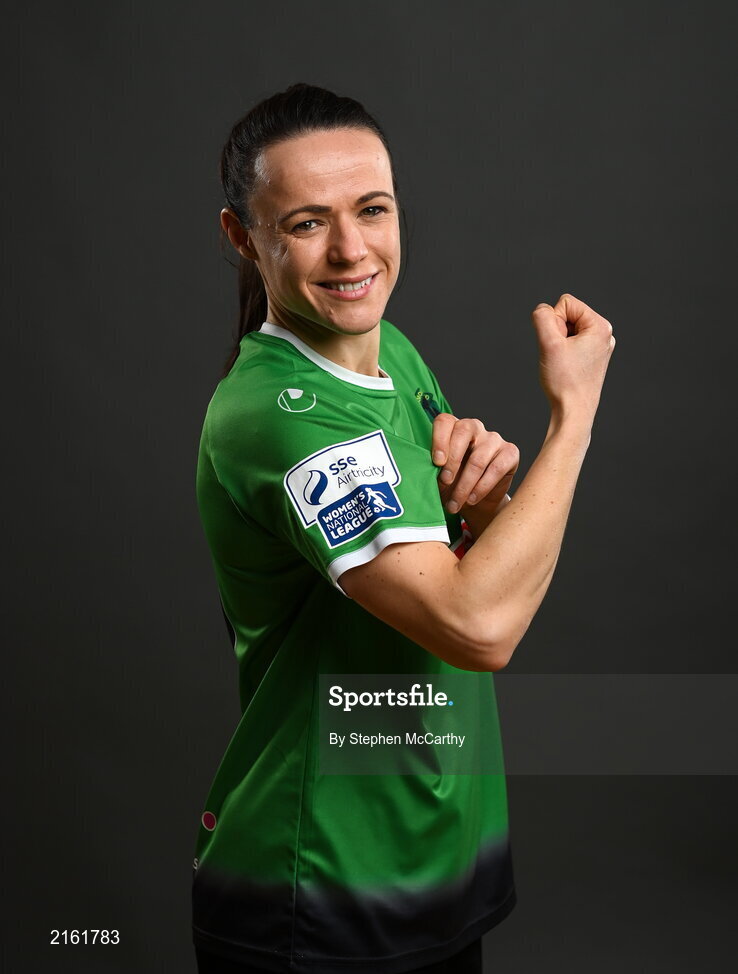 8 February 2022; Áine O'Gorman during a Peamount United squad portrait session at PRL Park in Greenogue, Dublin. Photo by Stephen McCarthy/Sportsfile