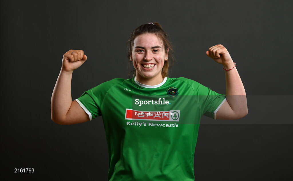 8 February 2022; Sarah Power during a Peamount United squad portrait session at PRL Park in Greenogue, Dublin. Photo by Stephen McCarthy/Sportsfile