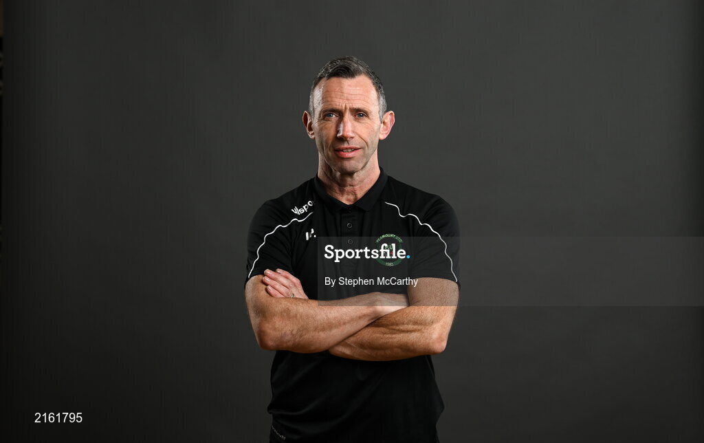 8 February 2022; Assistant manager Vinnie Patterson during a Peamount United squad portrait session at PRL Park in Greenogue, Dublin. Photo by Stephen McCarthy/Sportsfile