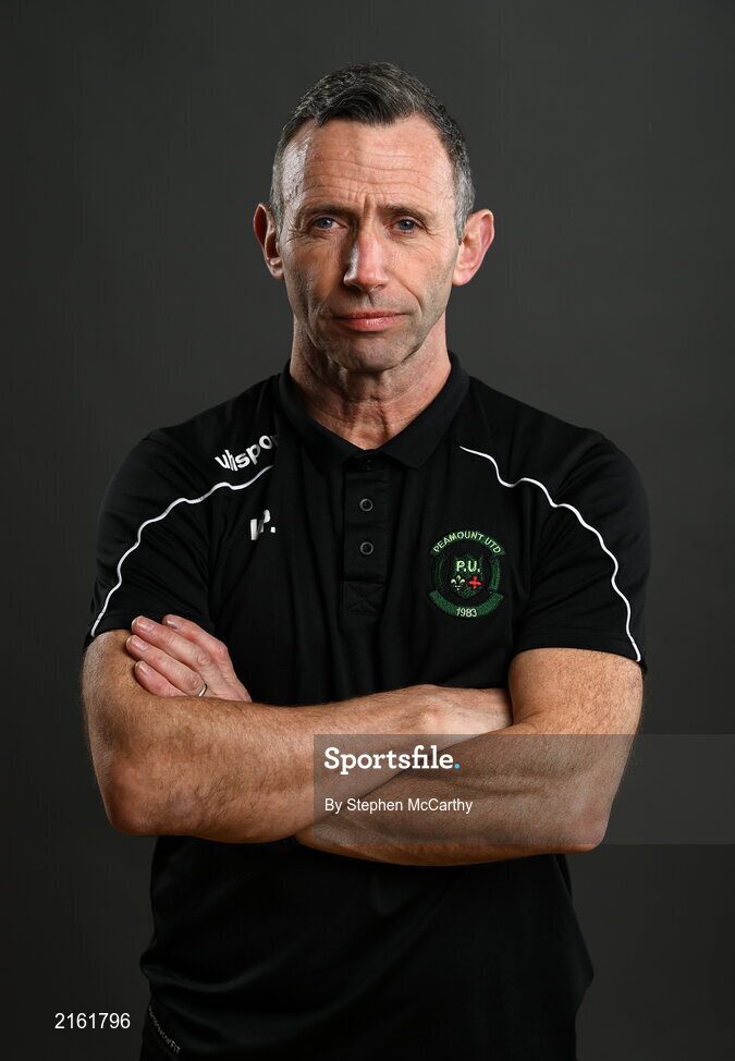 8 February 2022; Assistant manager Vinnie Patterson during a Peamount United squad portrait session at PRL Park in Greenogue, Dublin. Photo by Stephen McCarthy/Sportsfile
