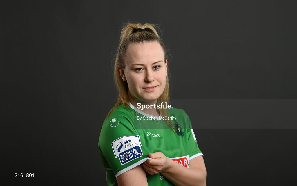 8 February 2022; Lauren Kelly during a Peamount United squad portrait session at PRL Park in Greenogue, Dublin. Photo by Stephen McCarthy/Sportsfile