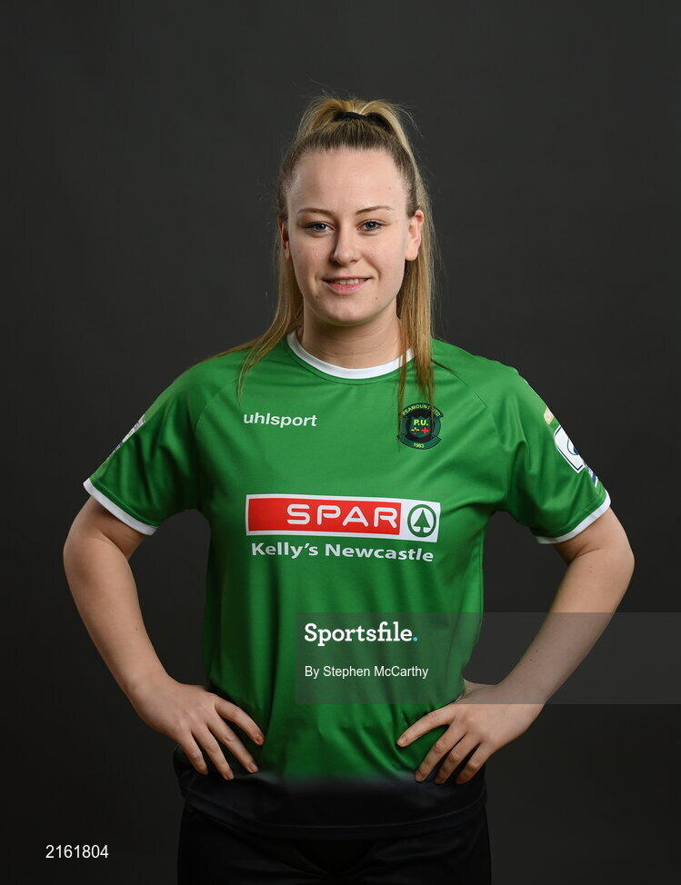 8 February 2022; Lauren Kelly during a Peamount United squad portrait session at PRL Park in Greenogue, Dublin. Photo by Stephen McCarthy/Sportsfile